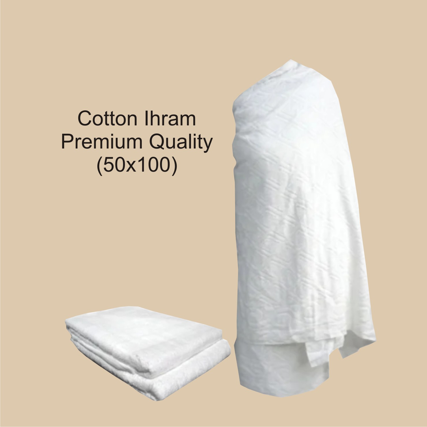 Premium Cotton ihram Size ( 100 * 50 )