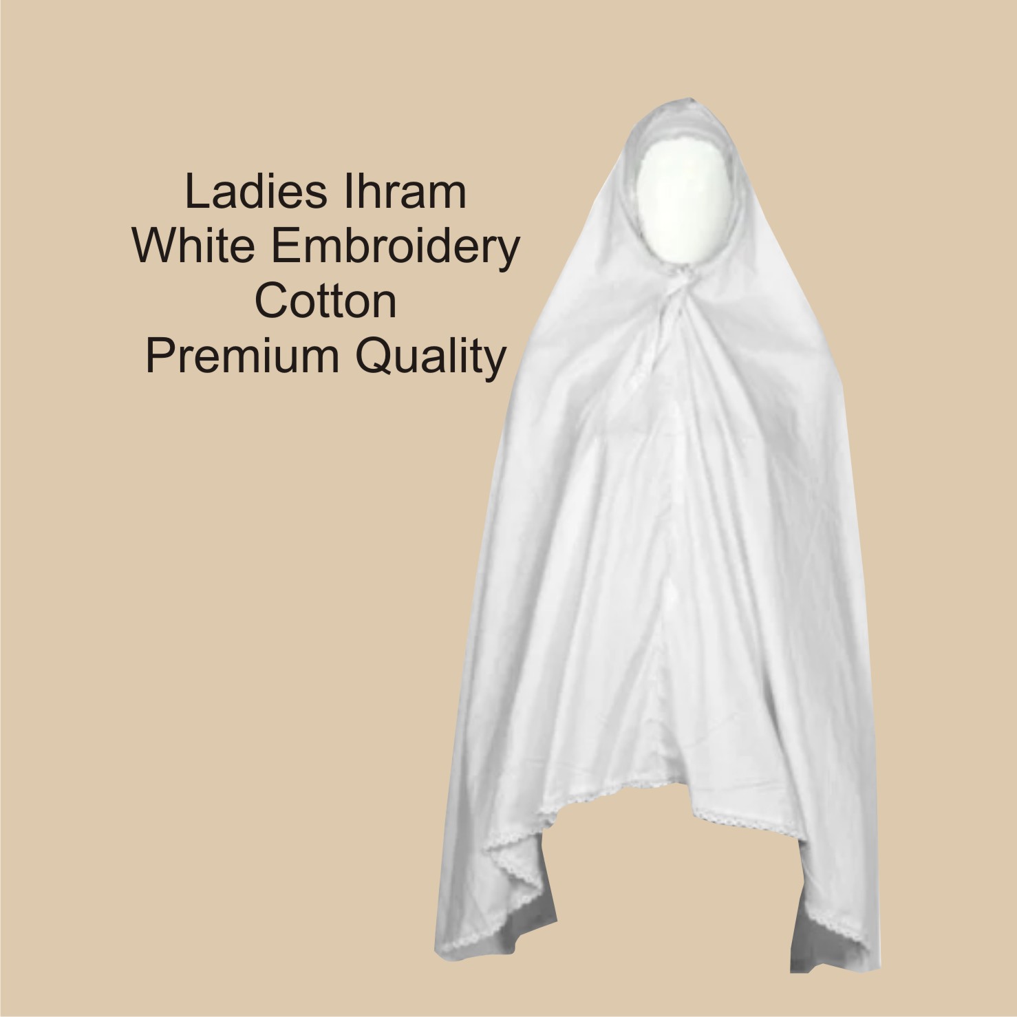 Ladies ihram White Embroidery